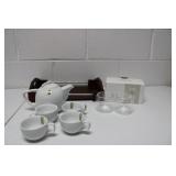 Verdici Design Tea Pot, Cups, Tray & Davids