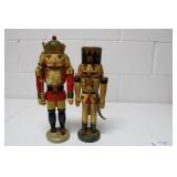 2 Wooden Nutcrackers both missing one foot as per