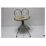 Vintage Wrought Iron Vanity Stool