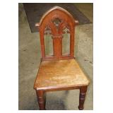 Victorian Era Gothic Revival Oak' Hall Chair.