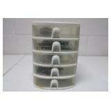 Small 5 Drawer Storage Container & Contents 7x10H