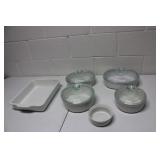 Corningware Dishes, 'French White' chip on one lid