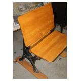 Vintage School Desk Chair / seat lifts