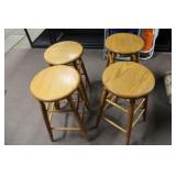 4 Wooden Bar Stools