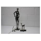 Silver Coloured Decorative Pieces, tallest 19H