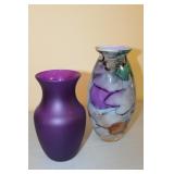 2 Purple Vases