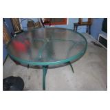 Glass Patio Table & Umbrella 48D