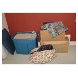 Tote & Boxes with Fabric, Large lot upstairs
