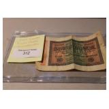 1923 German 20.000 Mark Reichsbanknote