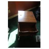 Wooden Side Table & National Geograpic Books