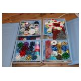 2 Under Bed Totes with Chrismas/Wrapping Items