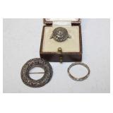 Vintage 'Silver' Ring7.5 Sterling Brooch & More