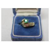14K Ring Size 9, with Stones 7gram