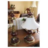 2 Table Lamps, one missing shade 23H