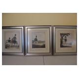 3 Prints 13.5x15, vintage military theme