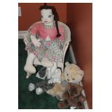 Small Wicker Chair with Toys