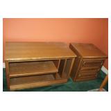 2 Wooden Cabinets one with Drawers