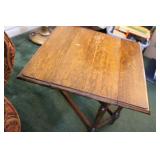 Small Wooden Drop Leaf Table, open 19x18.5