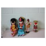 4 Oriental Dolls