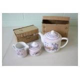 Valerie Pfeiffer Tea Pot, Cream & Sugar