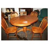 Wooden Oval Table & 4 Chairs