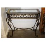 Metal/ Glass Hall Table 36 x 16 x 32.5H