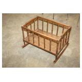 Wooden Rocking Doll Crib