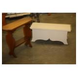 Wooden Bench & Side Table