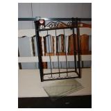 Metal & Glass Wall Shelf, 15.5 x 9 x 23H