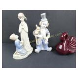 Lot of 3 Porcelain Figures