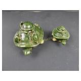 Lot of 2 Porcelain Decorative Turtles