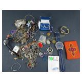 Lot of Costume Jewelry and Watches