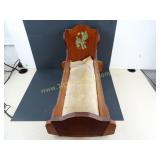 Wooden Doll Rocking Crib 26 1/2" x 9"