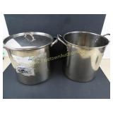 2 Stainless Steel Stock Pot 10" x 10" and 1 Lid