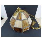Stained Leaded Glass Chandelier