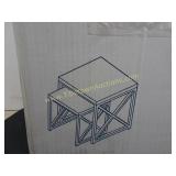 Metal Chrome Nesting Table Large Table 19.75" x