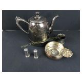 Lot of Assorted Metal Items Mini Shakers, Tea