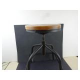 Adjustable Height Wood Seat Bar Stool