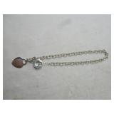 47.5gtw Choker Chain with Heart Pendant Marked