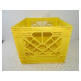 13" x 13" x 11" Yellow Plastic Crate