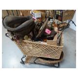 Cart of Misc. Unsold Items from Previous Auction