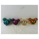 Lot of 4 Disney Parks Glass Mickey Ears Christmas