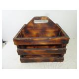 15" x 12" x 10" Fire Finish Wood Handled Crate