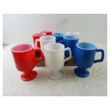 Lot of 9 Vintage Anchor Hocking Milk Glass Red
