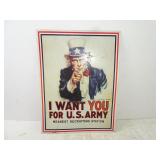 Reproduction "I Want You" Uncle Sam Tin Man Cave