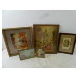 Lot of 4 Vintage Religious Framed Art Prints