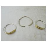 Lot of 3 Bengal Bracelets Marked 925 Sterling