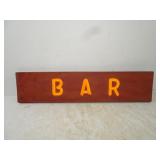 24" x 5.5" Vintage Wood "Bar" Sign From Northern