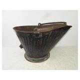 Antique Galvanized Steel Fire Ash Bucket
