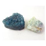 Blue Quartz Cluster & Green Fluorite Mineral